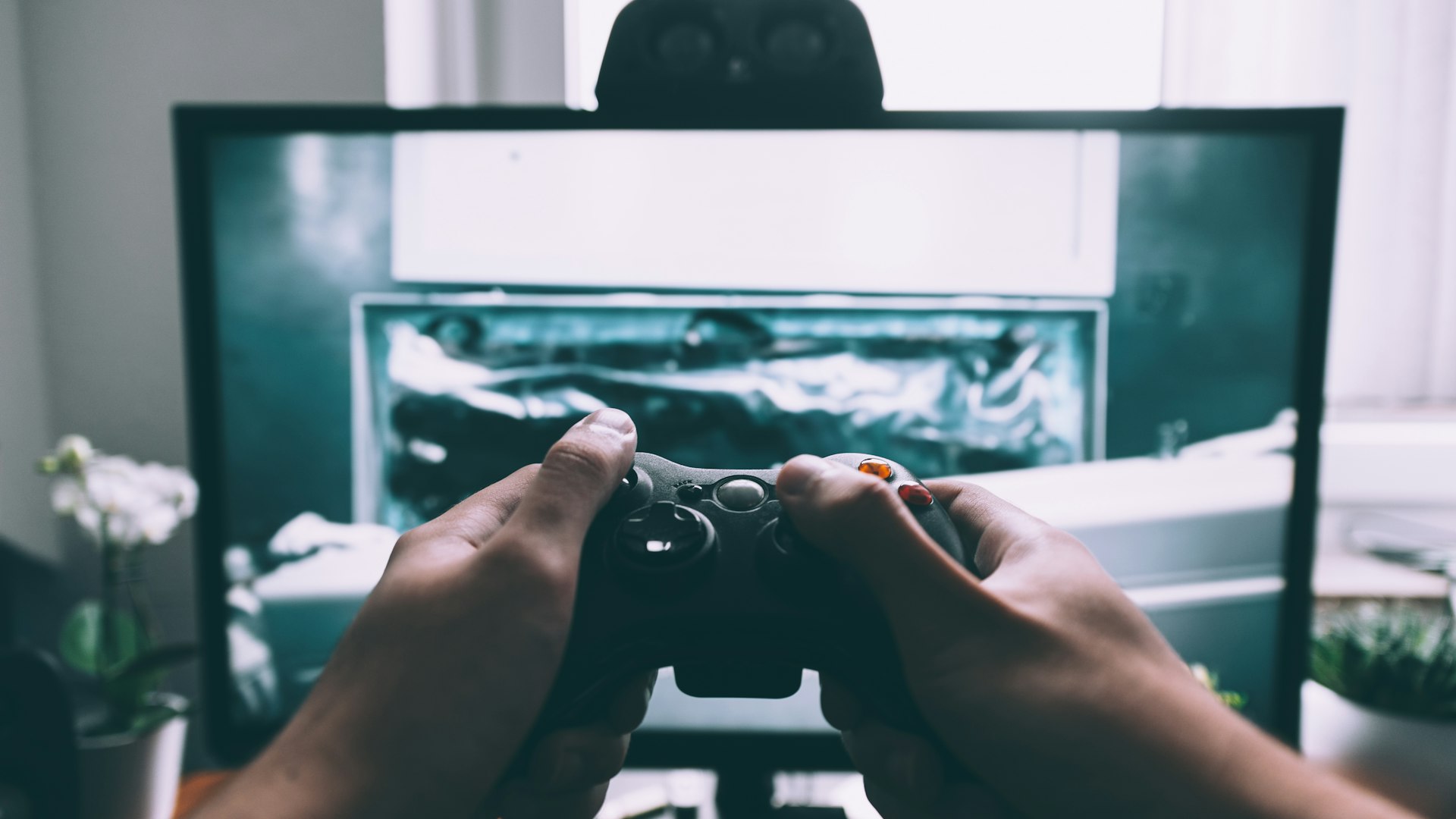 Retro arcade gaming setup